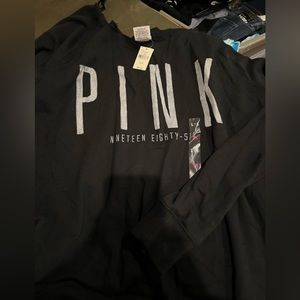 Vs pink cut neck slouchy sweatshirt nwt sz lg